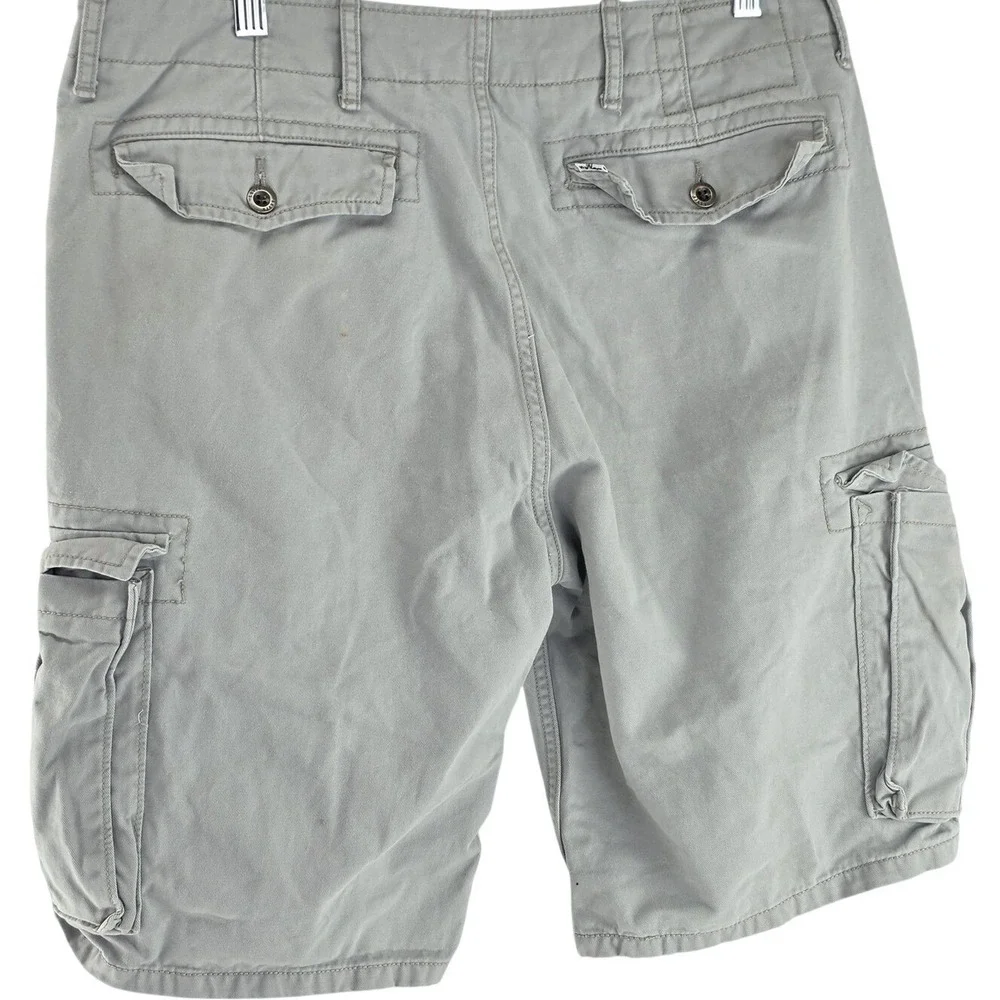 Levis Cargo Shorts Mens 33 Gray Canvas 100% Cotton Utility Pockets Casual Summer